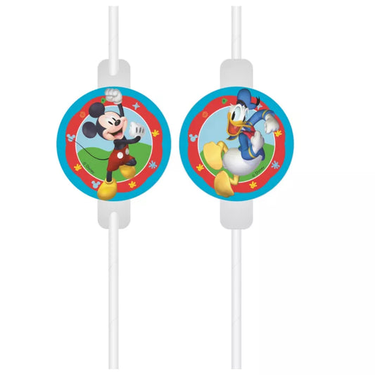 Pailles papier ×4 mickey