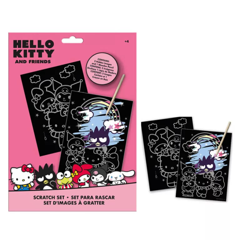 Ensemble de gravure a gratter hello Kitty et ses amis