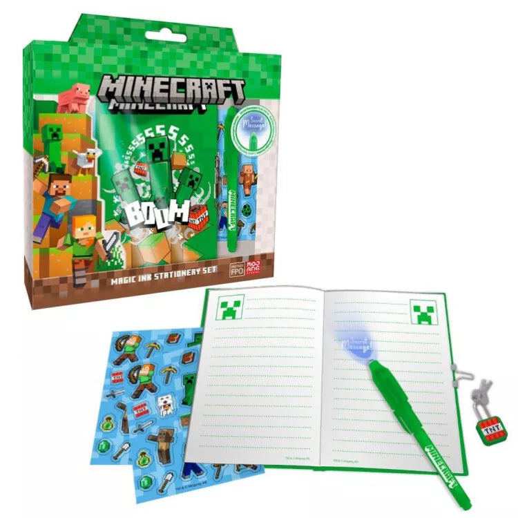 Ensemble journal Minecraft Boom + stylo magique