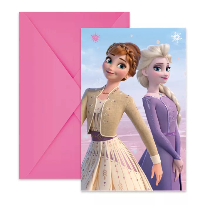 Invitations anniversaire reine des neiges lot de 6