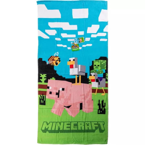 Serviette plage en coton minecraft