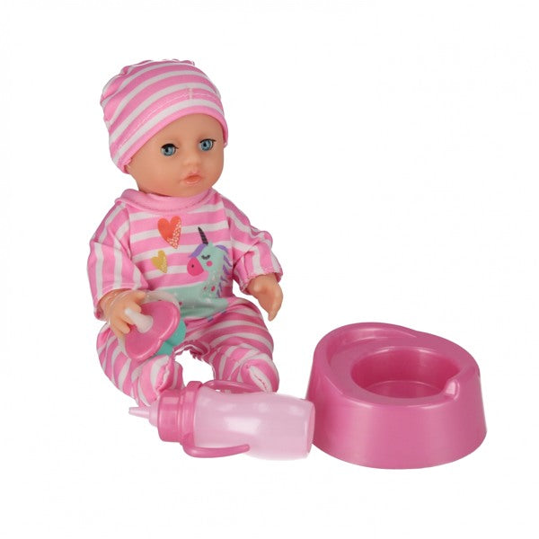 poupée bébé 17cm + accessoires
