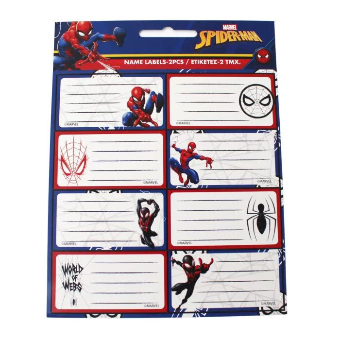 Lot de 16 Étiquettes pour cahier spiderman