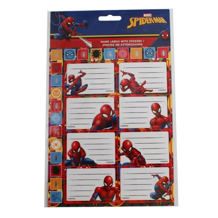 Lot de 16 Étiquettes pour cahier spiderman