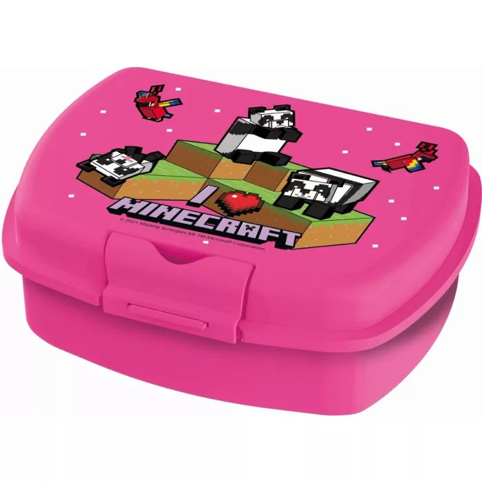 Boîte à lunch rose Minecraft