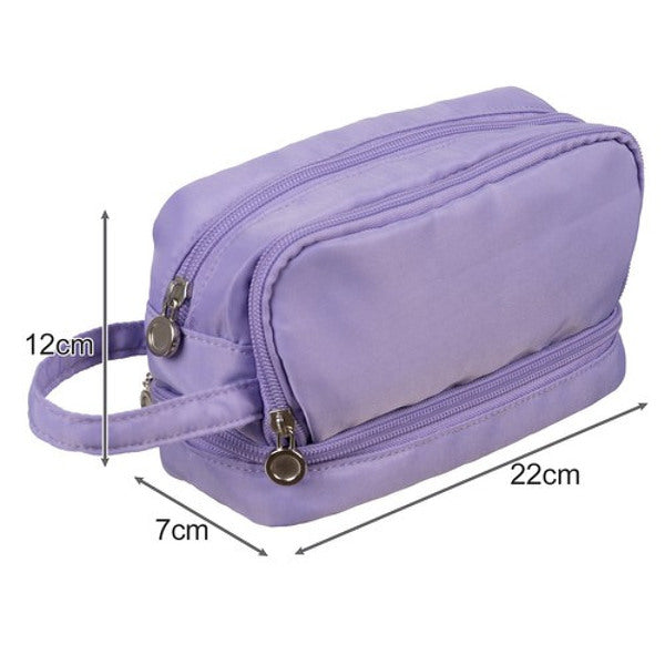 TROUSSE À CRAYONS D'ÉCOLE VIOLET GRANDE - EXTENSIBLE / TROIS COMPARTIMENTS