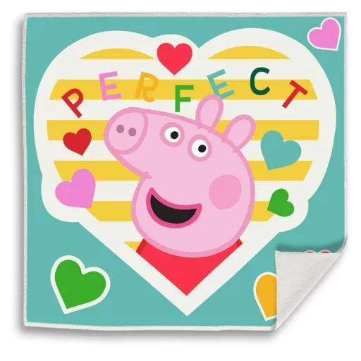 Serviette en coton visage et mains Peppa pig 30×30cm