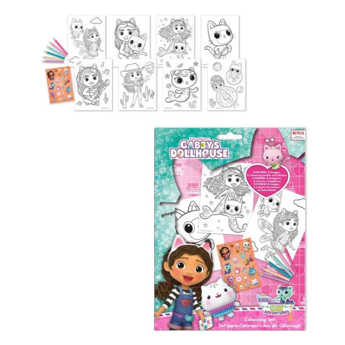 Kit de coloriage et autocollants Gabby chat