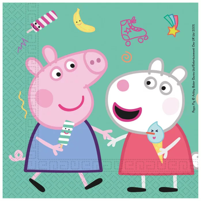 Lot de 20 serviettes papier Peppa pig 33×33cm