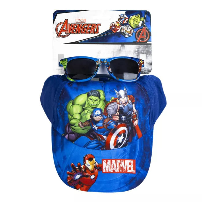 Ensemble lunettes de soleil et casquette avengers