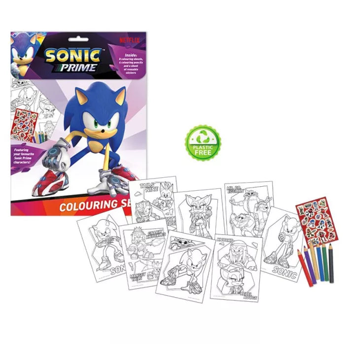 Kit de coloriage + autocollants Sonic