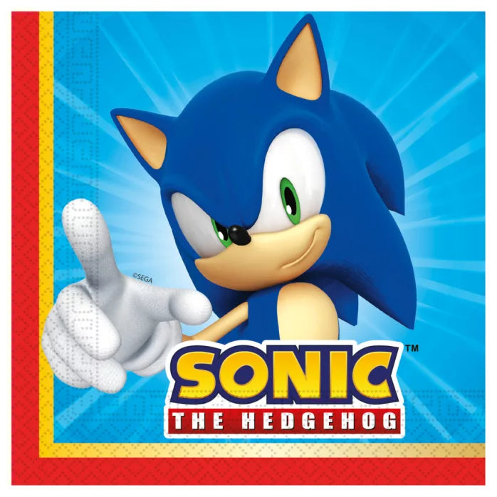 20 Serviette anniversaire Sonic 33×33cm