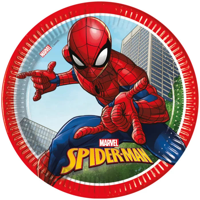 Lot de 8 assiettes anniversaire spiderman 23cm