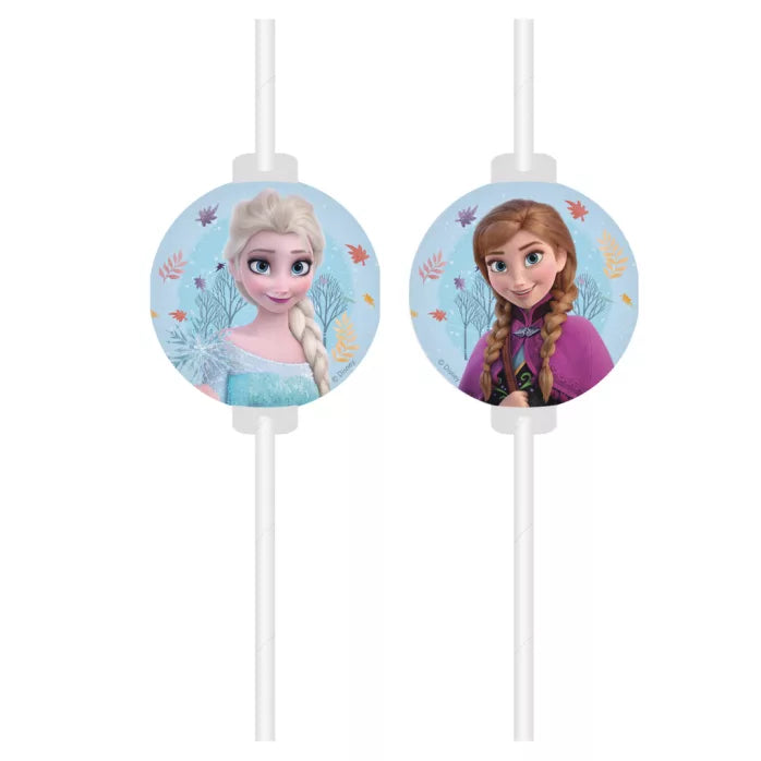 Pailles en papier ×4 reine des neiges