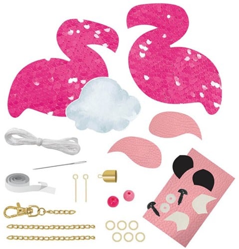 Breloque à paillettes Lena Fashion flamant rose