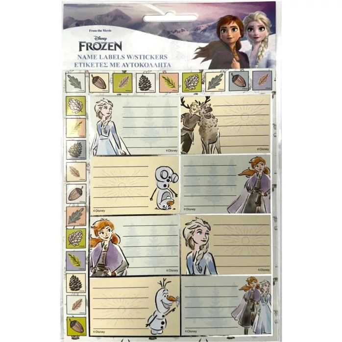 Étiquettes ×16 pour cahier reine des neiges