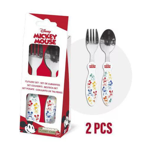 Ensemble de couverts en métal Mickey 2 pièces