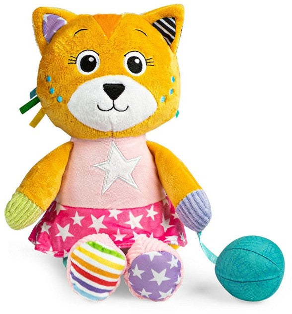 Peluche Clementoni pour bébé, avec différentes matières et oreilles froissées, Katy le chaton, 22 x 30 cm