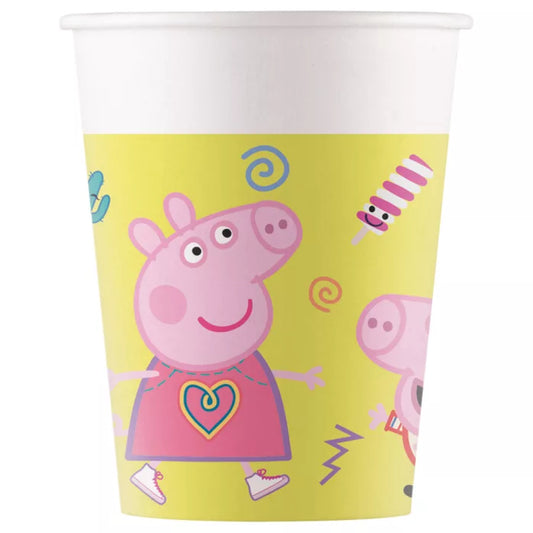 Lot de 8 gobelets Peppa pig en papier 200ml