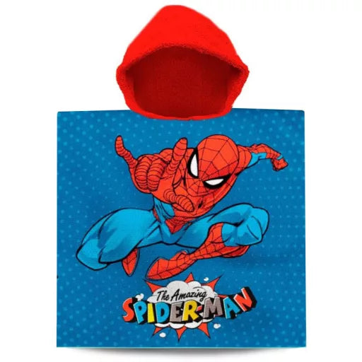 Poncho en coton spiderman 60×120cm