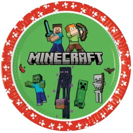 Lot de 8 Assiettes Minecraft 2 modèles