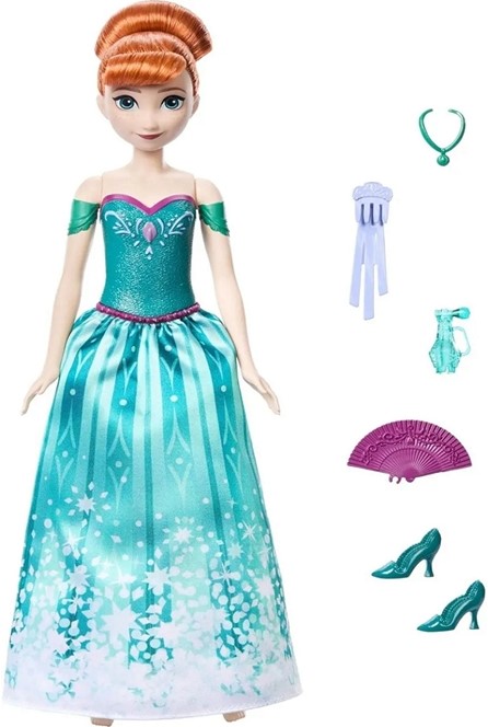 Disney La Reine des Neiges - Tourne et révèle - Poupée Elsa avec accessoires magiques, Anna