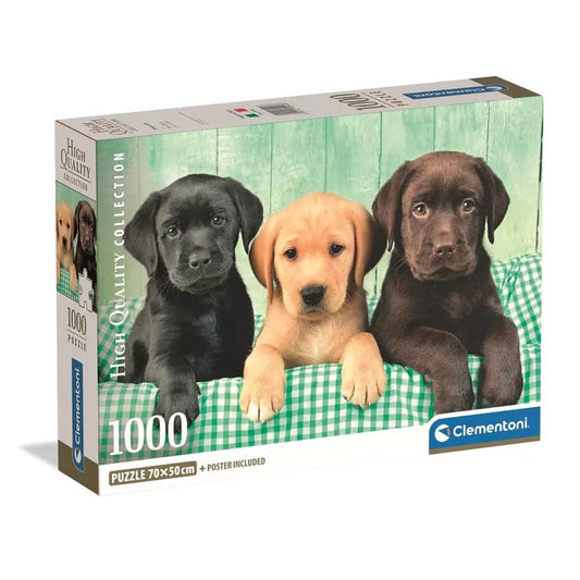 Puzzle de 1000 pièces Animaux Trois Labradors Chien Clementoni