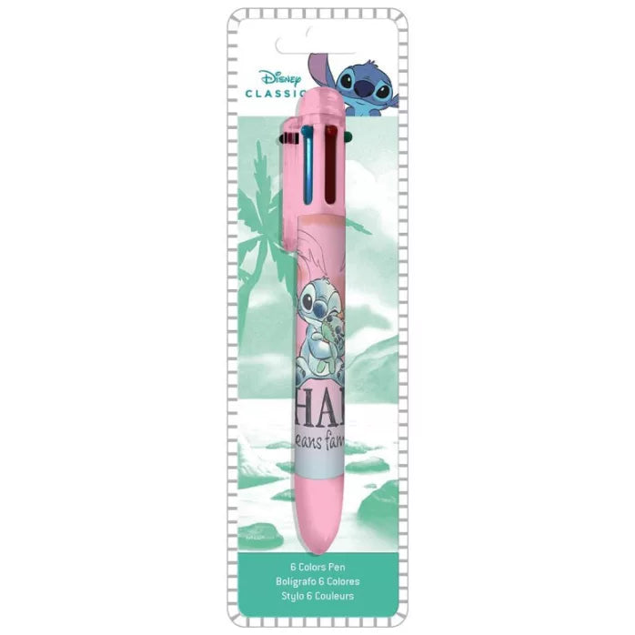 Stylo stitch rose 6 couleurs