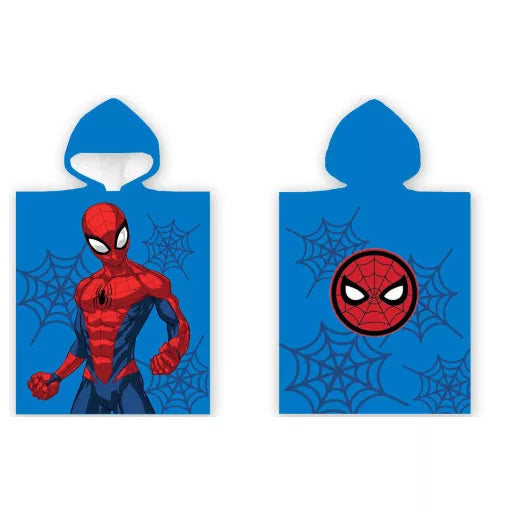 Poncho en coton spiderman 50×100cm
