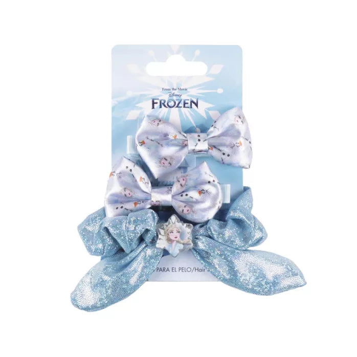 Lot de 2 barrettes et 1 élastique pour cheveux reine des neiges