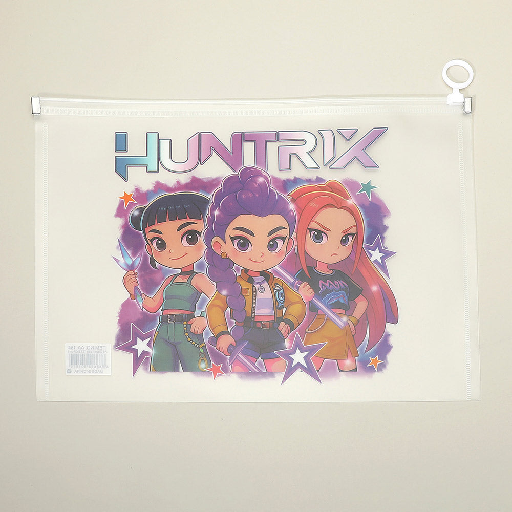 Pochette à fermeture éclair imprimée avec personnages de Kpop Demon Hunters HUNTRIX