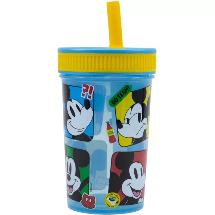 Gobelet en plastique avec  paille silicone Mickey