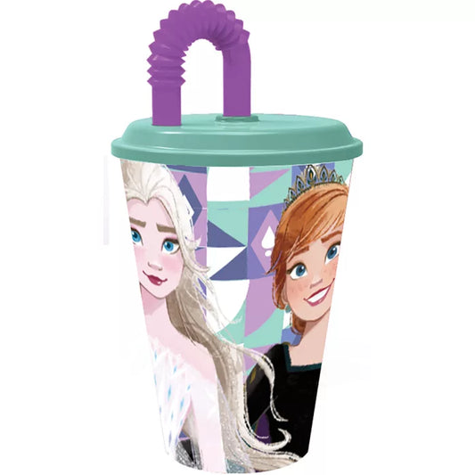 Gobelet paille en plastique reine des neiges 430ml