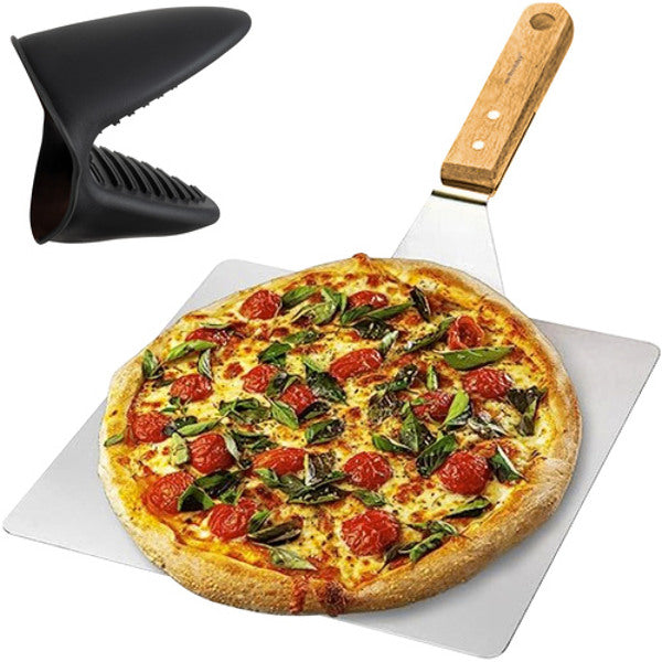Pelle a pizza en acier et bois