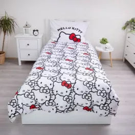 Housse de couette hello kitty avec 1 taie d'oreiller