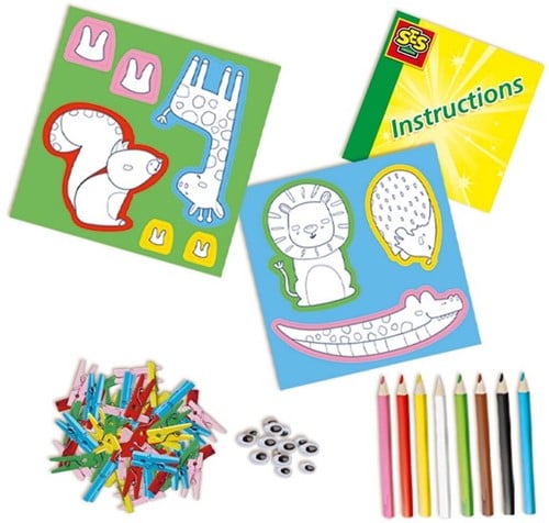 SES Creative Craft Set Pinces à linge Animaux