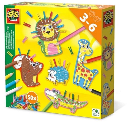 SES Creative Craft Set Pinces à linge Animaux