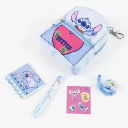 Ensemble mini porte clé sac avec papeterie stitch