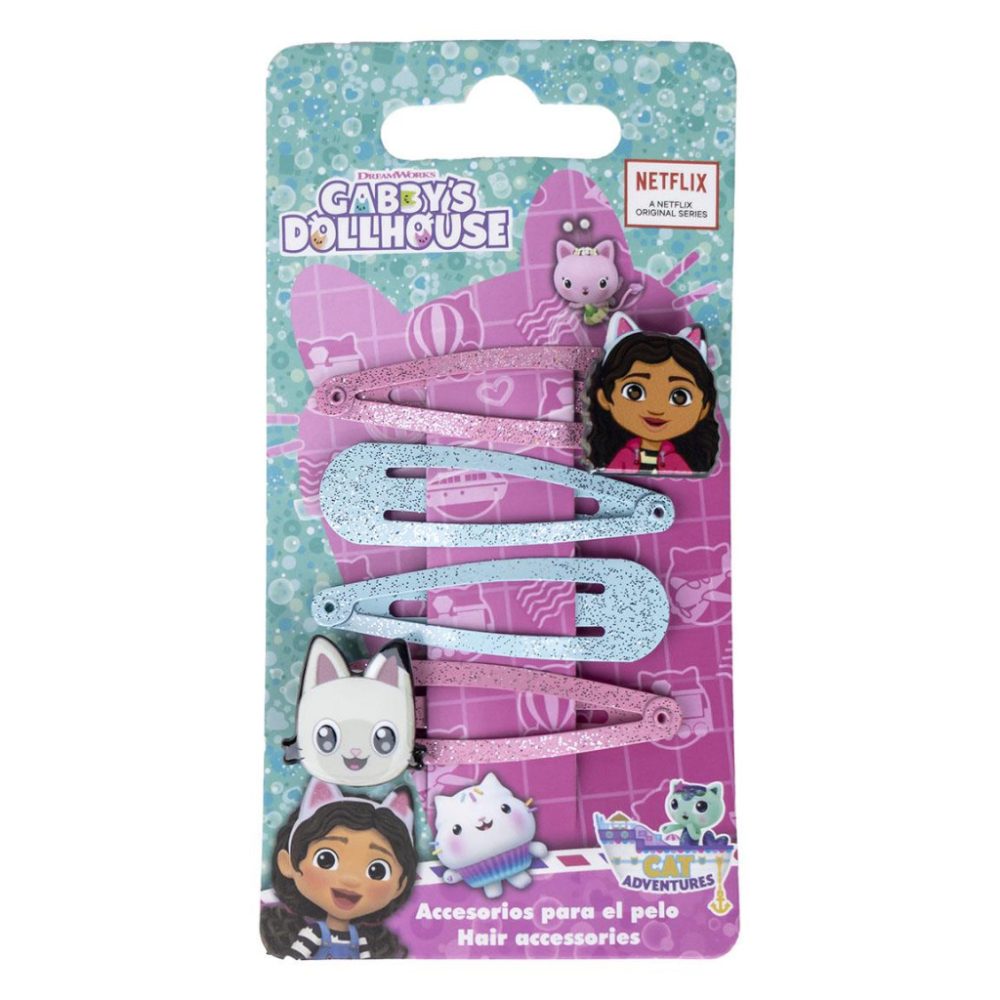 Barrettes à cheveux gabby chat ×4