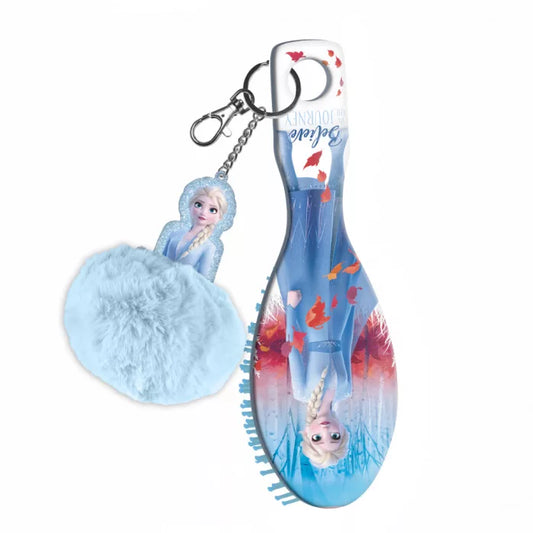 Mini brosse à cheveux Disney La Reine des Neiges avec pompon décoratif