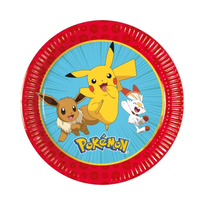 8 Assiettes Pokemon en cartons 20cm