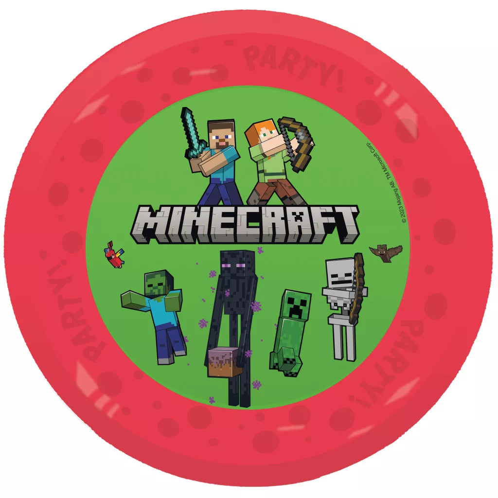 4 assiettes plastique Minecraft