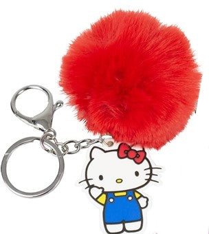 Porte clés pompon rouge Hello Kitty