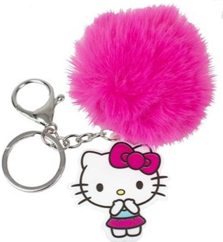 Porte clés pompon rose hello Kitty