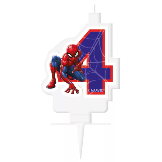 Bougie anniversaire spiderman chiffre 4
