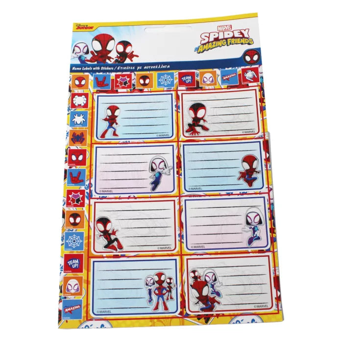 Lot de 16 Étiquettes pour cahier spiderman