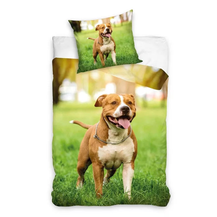 Parure de lit chien Staffordshire Animals 140×200cm, 70×90 cm