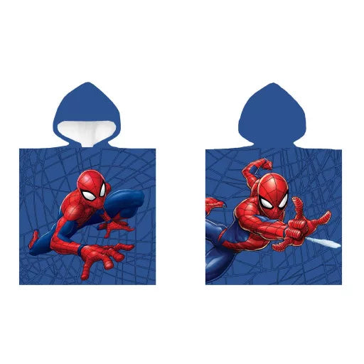 Poncho en coton spiderman 50×100cm