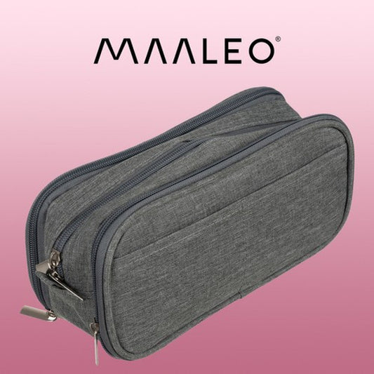 Trousse à crayons triple extensible - gris Maaleo