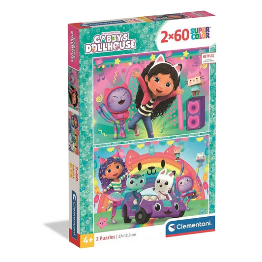 Puzzle 2×60 pièces Gabby chat